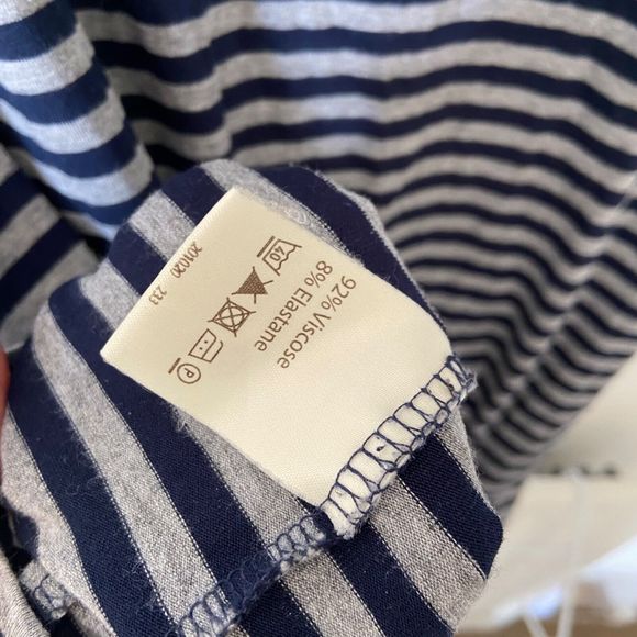 Phase Eight Striped Navy Grey Mini Dress/Tunic Size 12 - Picture 8 of 8